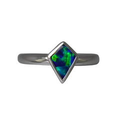 Australian Doublet Opal 925 Sterling Silver Ring