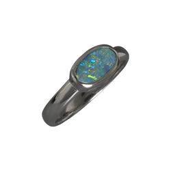 Australian Doublet Opal 925 Sterling Silver Ring