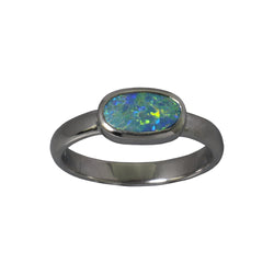 Australian Doublet Opal 925 Sterling Silver Ring
