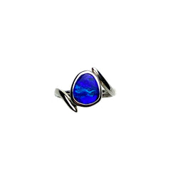 Darcy Ring - Boulder Opal Doublet Handcrafted in 925 Sterling Silver Ring