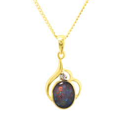 Australian Triplet Opal Gold Plated/925 Sterling Silver Pendant