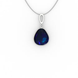 Asher Pendant - Boulder Opal Doublet Handcrafted in 9kt White Gold Pendant