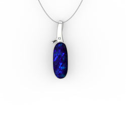 Bailey Pendant - Boulder Opal Doublet Handcrafted in 9kt White Gold Pendant