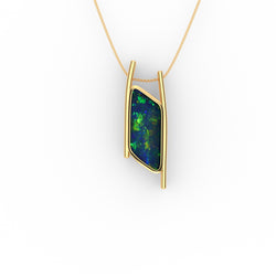 Charley Pendant - Boulder Opal Doublet Handcrafted in 9kt Yellow Gold Pendant