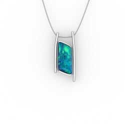 Charity Pendant - Boulder Opal Doublet Handcrafted in 9kt White Gold Pendant