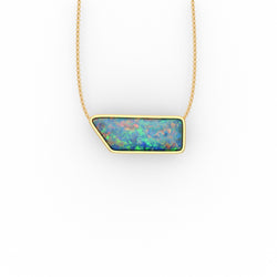 Claira Pendant - Boulder Opal Doublet Handcrafted in 9kt Yellow Gold Pendant