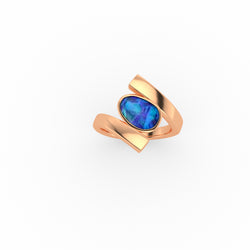 Faith Ring - Boulder Opal Doublet Handcrafted in 9kt Rose Gold Ring