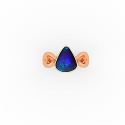 Felicia Ring - Boulder Opal Doublet Handcrafted in 9kt Rose Gold Ring