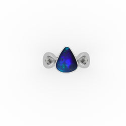 Felicia Ring - Boulder Opal Doublet Handcrafted in 9kt White Gold Ring