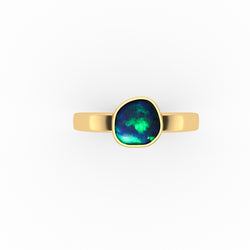 Fia Ring - Boulder Opal Doublet Handcrafted in 9kt Yellow Gold Ring