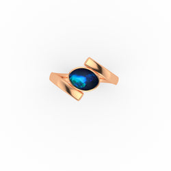 Fiora Ring - Boulder Opal Doublet Handcrafted in 9kt Rose Gold Ring