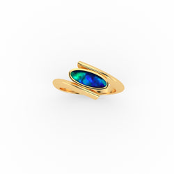 Faustina Ring - Boulder Opal Doublet Handcrafted in 9kt Yellow Gold Ring