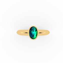 Faelynne Ring - Boulder Opal Doublet Handcrafted in 9kt Yellow Gold Ring