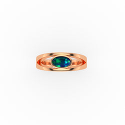 Foster Ring - Boulder Opal Doublet Handcrafted in 9kt Rose Gold Ring