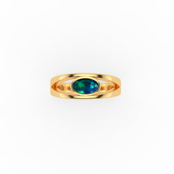 Foster Ring - Boulder Opal Doublet Handcrafted in 9kt Yellow Gold Ring