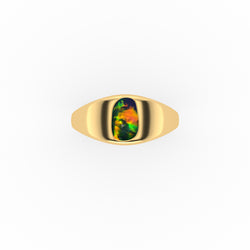 Fallon Ring - Boulder Opal Doublet Handcrafted in 9kt Yellow Gold Ring