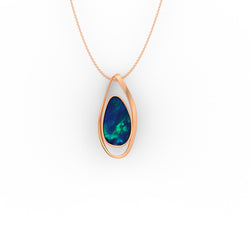 Desire Pendant - Boulder Opal Doublet Handcrafted in 9kt Rose Gold Pendant