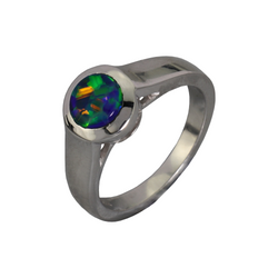 Australian Doublet Opal 925 Sterling Silver Ring