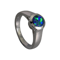 Australian Doublet Opal 925 Sterling Silver Ring