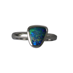 Australian Doublet Opal 925 Sterling Silver Ring