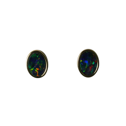 Australian Doublet Opal 925 Sterling Silver/Gold Plated Earrings