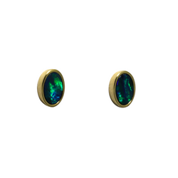 Australian Doublet Opal 925 Sterling Silver/Gold Plated Earrings