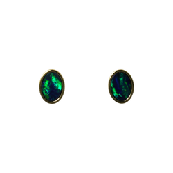 Australian Doublet Opal 925 Sterling Silver/Gold Plated Earrings