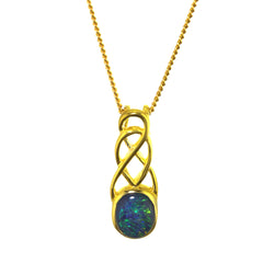 Australian Triplet Opal Gold Plated/925 Sterling Silver Pendant