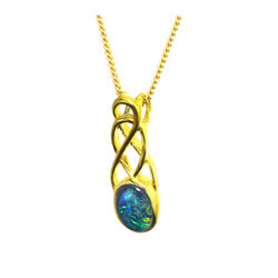 Australian Triplet Opal Gold Plated/925 Sterling Silver Pendant