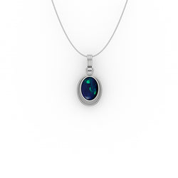 Everly Pendant - Boulder Opal Doublet Handcrafted in 9kt White Gold Pendant