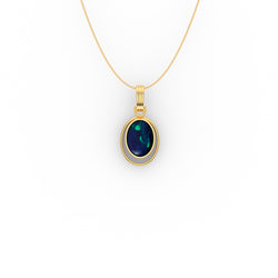 Everly Pendant - Boulder Opal Doublet Handcrafted in 9kt Yellow Gold Pendant