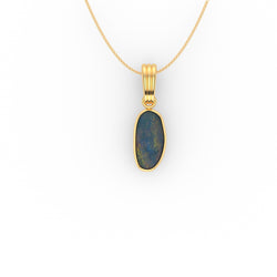 Emerson Pendant - Boulder Opal Doublet Handcrafted in 9kt Yellow Gold Pendant