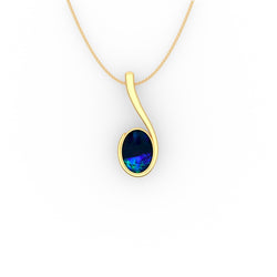 Eva Pendant - Boulder Opal Doublet Handcrafted in 9kt Yellow Gold Pendant