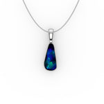 Eliana Pendant - Boulder Opal Doublet Handcrafted in 9kt White Gold Pendant