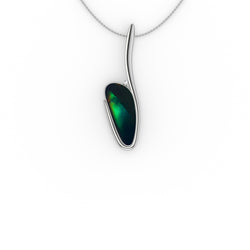 Ava Pendant - Boulder Opal Doublet Handcrafted in 9kt White Gold Pendant