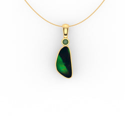 Ava Pendant - Boulder Opal Doublet Handcrafted in 9kt Yellow Gold Pendant