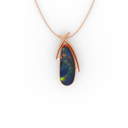 Amelia Pendant - Boulder Opal Doublet Handcrafted in 9kt Rose Gold Pendant