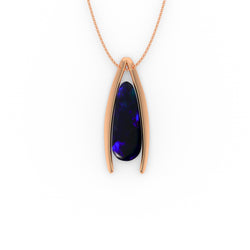 Avery Pendant - Boulder Opal Doublet Handcrafted in 9kt Rose Gold Pendant
