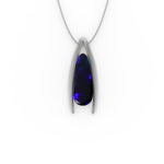Avery Pendant - Boulder Opal Doublet Handcrafted in 9kt White Gold Pendant