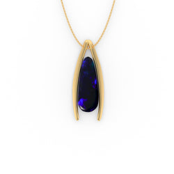 Avery Pendant - Boulder Opal Doublet Handcrafted in 9kt Yellow Gold Pendant