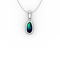 Aria Pendant - Boulder Opal Doublet Handcrafted in 9kt White Gold Pendant