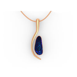 Aurora Pendant - Boulder Opal Doublet Handcrafted in 9kt Rose Gold Pendant