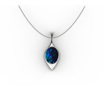 Addison Pendant - Boulder Opal Doublet Handcrafted in 9kt White Gold Pendant