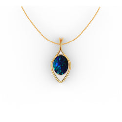 Addison Pendant - Boulder Opal Doublet Handcrafted in 9kt Yellow Gold Pendant