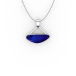 Adeline Pendant - Boulder Opal Doublet Handcrafted in 9kt White Gold Pendant