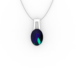 Adriana Pendant - Boulder Opal Doublet Handcrafted in 9kt White Gold Pendant