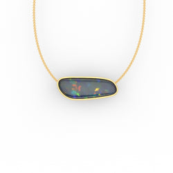 Ariel Pendant - Boulder Opal Doublet Handcrafted in 9kt Yellow Gold Pendant