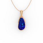 Alina Pendant - Boulder Opal Doublet Handcrafted in 9kt Rose Gold Pendant
