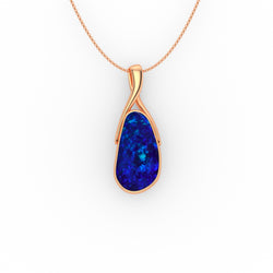 Alina Pendant - Boulder Opal Doublet Handcrafted in 9kt Rose Gold Pendant