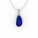 Alina Pendant - Boulder Opal Doublet Handcrafted in 9kt White Gold Pendant